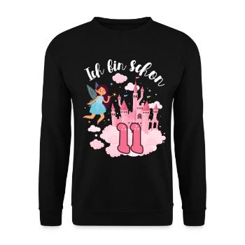 I am already 11 Fairy Magic Castle 11. - Unisex Sweatshirt - black - Front - Alina (178cm) & Michal (187cm)