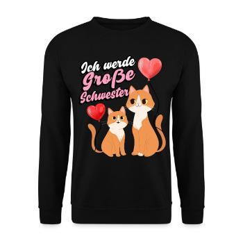 Ich Werde Große Schwester Family Siblings Love - Unisex Pullover - Schwarz - Vorne - Alina (178cm) & Michal (187cm)