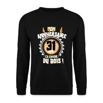 Cadeau anniversaire Homme menuisier 31 ans - Sweat-shirt Unisexe - noir - Devant - Alina (178cm) & Michal (187cm)