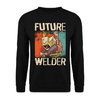 Soudeur Soudeur Vintage Rétro - Sweat-shirt Unisexe - noir - Devant - Alina (178cm) & Michal (187cm)