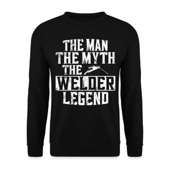 Welder Welding Dad Father Vintage - Unisex Sweatshirt - black - Front - Alina (178cm) & Michal (187cm)