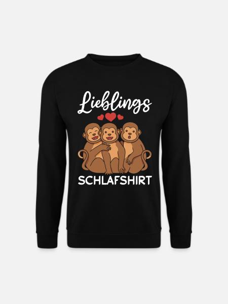 Lieblings Schlafshirt Affen - Süße Affen - Unisex Pullover - Schwarz