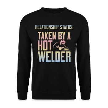 Welder Welding Girlfriend - Unisex Pullover - Schwarz - Vorne - Alina (178cm) & Michal (187cm)