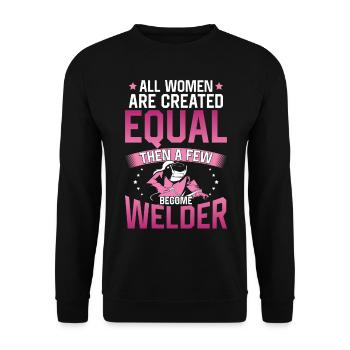 Welder Welding Female Welder All - Unisex Pullover - Schwarz - Vorne - Alina (178cm) & Michal (187cm)