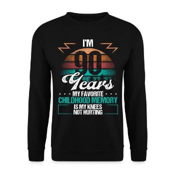 90 Year Old Knee Injury Humor Funny Birthday Idea - Unisex Sweatshirt - black - Front - Alina (178cm) & Michal (187cm)