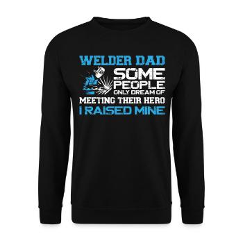 Welder Welding Father Vintage - Unisex Pullover - Schwarz - Vorne - Alina (178cm) & Michal (187cm)