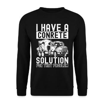 Construction workers Craftsmen Concrete workers - Unisex Sweatshirt - black - Front - Alina (178cm) & Michal (187cm)