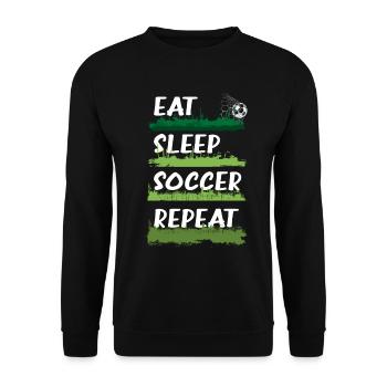 Manger dormir Soccer Répéter Fußball Design - Sweat-shirt Unisexe - noir - Devant - Alina (178cm) & Michal (187cm)