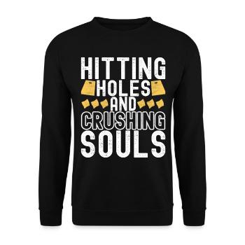 Cornhole Player Cornhole Board - Unisex Sweatshirt - black - Front - Alina (178cm) & Michal (187cm)