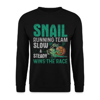 Équipe de course d’escargot Drôle de coureur d’escargot - Sweat-shirt Unisexe - noir - Devant - Alina (178cm) & Michal (187cm)