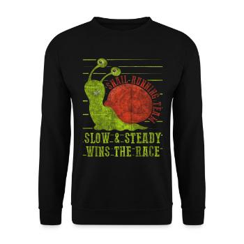Équipe de course d’escargot Drôle de coureur d’escargot - Sweat-shirt Unisexe - noir - Devant - Alina (178cm) & Michal (187cm)
