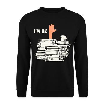 Read books - Unisex Sweatshirt - black - Front - Alina (178cm) & Michal (187cm)