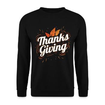 Brown Leaves Logo for Thanksgiving - Unisex Pullover - Schwarz - Vorne - Alina (178cm) & Michal (187cm)