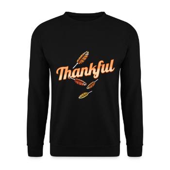 Brown Turkey Feathers Logo reconnaissant pour - Sweat-shirt Unisexe - noir - Devant - Alina (178cm) & Michal (187cm)
