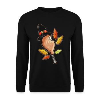 Baguette de dinde avec chapeau de pèlerin - Sweat-shirt Unisexe - noir - Devant - Alina (178cm) & Michal (187cm)