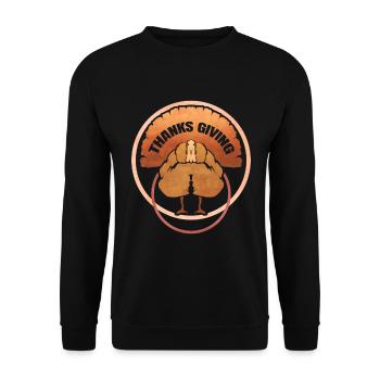 Brown Turkey Logo For Thanksgiving - Unisex Pullover - Schwarz - Vorne - Alina (178cm) & Michal (187cm)