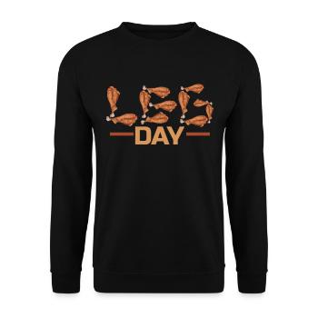 Journée des jambes avec des pilons de dinde à Thanksgiving - Sweat-shirt Unisexe - noir - Devant - Alina (178cm) & Michal (187cm)