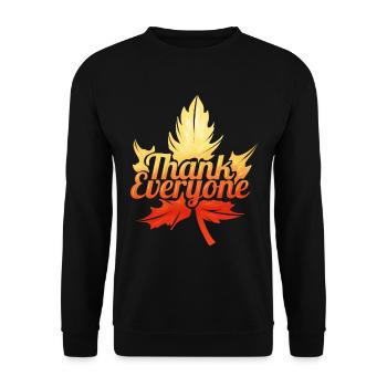 Brown Maple Leave Merci à tous à l’occasion de l’Action de grâce - Sweat-shirt Unisexe - noir - Devant - Alina (178cm) & Michal (187cm)