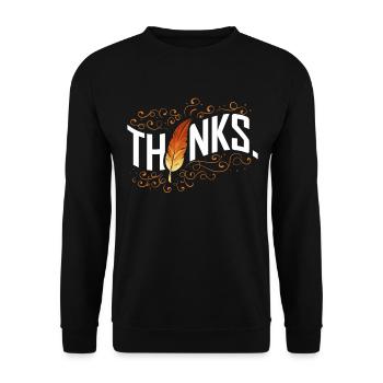 Merci Brown Feather Thanksgiving - Sweat-shirt Unisexe - noir - Devant - Alina (178cm) & Michal (187cm)