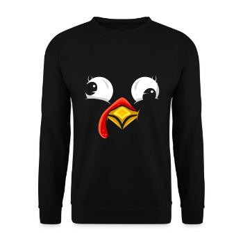Funny Wierd Turkey Face Thanksgiving - Unisex Sweatshirt - black - Front - Alina (178cm) & Michal (187cm)