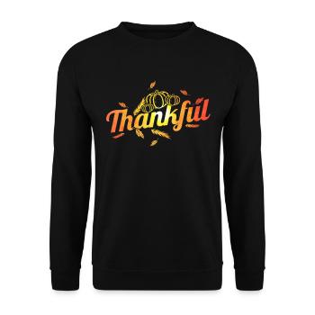 Citrouille reconnaissante à l’Action de grâce - Sweat-shirt Unisexe - noir - Devant - Alina (178cm) & Michal (187cm)