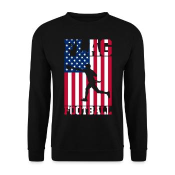 Flag Football USA joueur Drapeau américain - Sweat-shirt Unisexe - noir - Devant - Alina (178cm) & Michal (187cm)