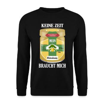 Imker Lustiger Spruch Mein Honig Braucht Mich - Unisex Pullover - Schwarz - Vorne - Alina (178cm) & Michal (187cm)