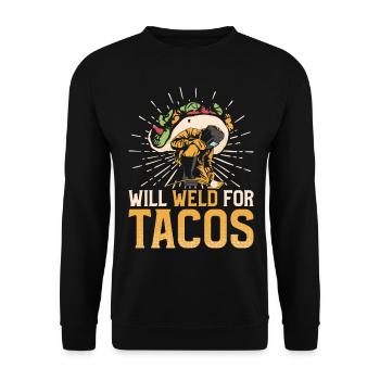 Welder Welding Taco Vintage Will - Unisex Pullover - Schwarz - Vorne - Alina (178cm) & Michal (187cm)