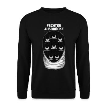Fechter Fechtmeister Lustig Fechtsportler - Unisex Pullover - Schwarz - Vorne - Alina (178cm) & Michal (187cm)