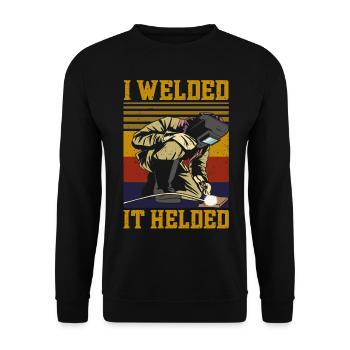 Soudeur Jeu de mots Vintage Retro I - Sweat-shirt Unisexe - noir - Devant - Alina (178cm) & Michal (187cm)