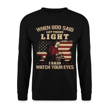 Welder Welding Vintage American - Unisex Pullover - Schwarz - Vorne - Alina (178cm) & Michal (187cm)