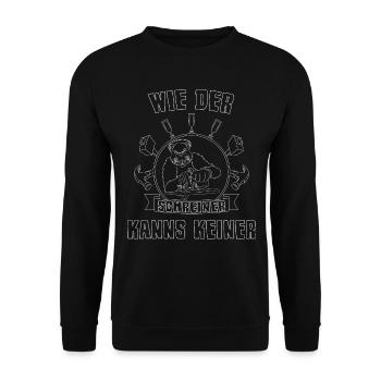 Schreiner Handwerker Beruf Spruch - Unisex Pullover - Schwarz - Vorne - Alina (178cm) & Michal (187cm)