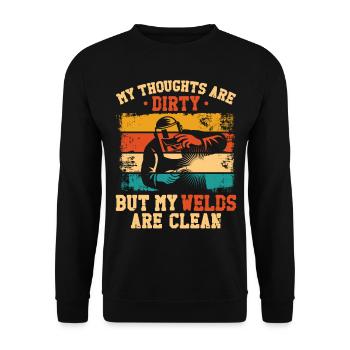 Soudeur Soudeur Vintage Retro My - Sweat-shirt Unisexe - noir - Devant - Alina (178cm) & Michal (187cm)