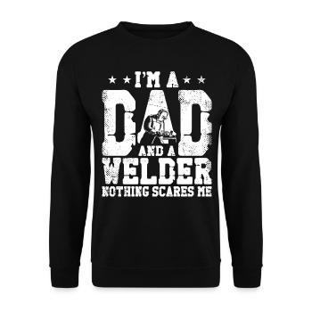 Welder Welding Dad Father Vintage - Unisex Sweatshirt - black - Front - Alina (178cm) & Michal (187cm)