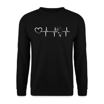 Loris Heartline Heart Loris Monkey Slow Loris Hear - Unisex Pullover - Schwarz - Vorne - Alina (178cm) & Michal (187cm)
