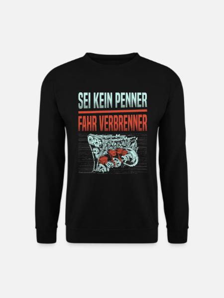 Verbrenner Diesel Hubraum E-Auto Gegner Auto - Unisex Pullover - Schwarz
