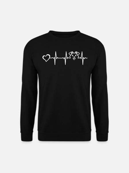 Dog Heartbeat Heart Dog Lover Dog Puppy Cute Dog - Unisex Pullover - Schwarz