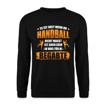 Handballspiel Handballerin Handball für einen - Unisex Pullover - Schwarz - Vorne - Alina (178cm) & Michal (187cm)