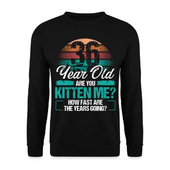 36 ans drôle de chat propriétaire idée d’anniversaire chaton - Sweat-shirt Unisexe - noir - Devant - Alina (178cm) & Michal (187cm)