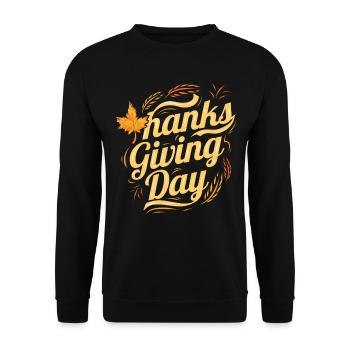 Logo de Thanks Giving Day pour Thanksgiving - Sweat-shirt Unisexe - noir - Devant - Alina (178cm) & Michal (187cm)