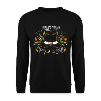 Chapeau de pèlerin Action de grâce - Sweat-shirt Unisexe - noir - Devant - Alina (178cm) & Michal (187cm)