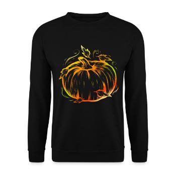 Pumpkin Halloween Thanksgiving - Unisex Pullover - Schwarz - Vorne - Alina (178cm) & Michal (187cm)
