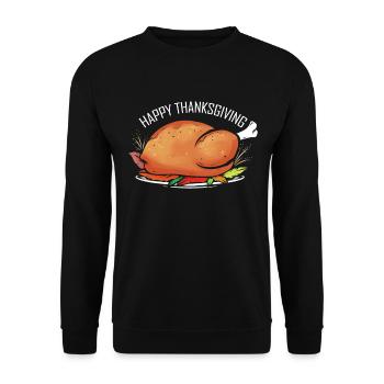 Roasted Turkey On Plate Happy Thanksgiving - Unisex Sweatshirt - black - Front - Alina (178cm) & Michal (187cm)