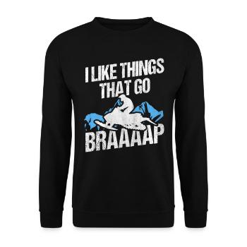 I Like Things That Go Braaaap Snowmobiles - Unisex Sweatshirt - black - Front - Alina (178cm) & Michal (187cm)