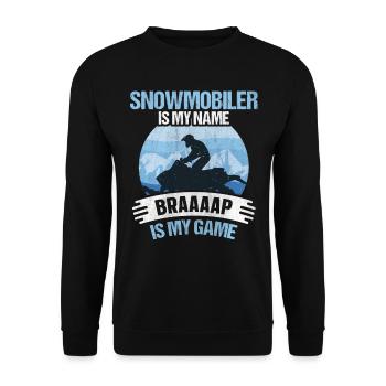 Snowmobile Braaaap est mon jeu Motoneiges - Sweat-shirt Unisexe - noir - Devant - Alina (178cm) & Michal (187cm)