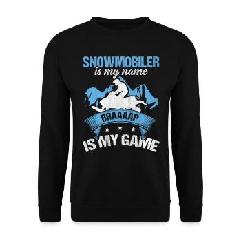 Snowmobile Braaaap est mon jeu Motoneiges - Sweat-shirt Unisexe - noir - Devant - Alina (178cm) & Michal (187cm)