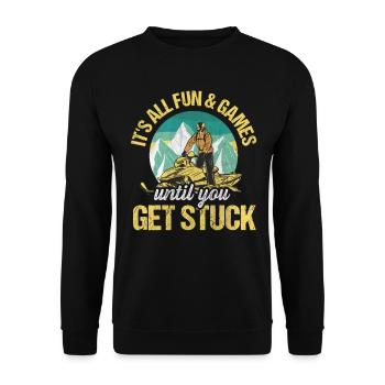 Tout le plaisir et les jeux jusqu’à ce que vous soyez coincé Motoneiges - Sweat-shirt Unisexe - noir - Devant - Alina (178cm) & Michal (187cm)