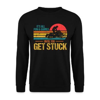 Tout le plaisir et les jeux jusqu’à ce que vous soyez coincé Motoneiges - Sweat-shirt Unisexe - noir - Devant - Alina (178cm) & Michal (187cm)