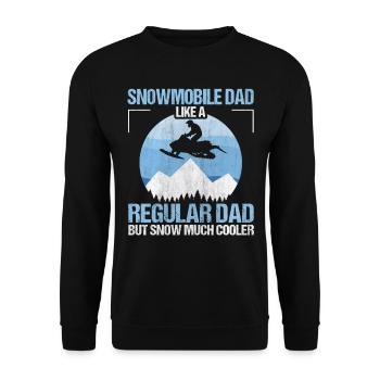 Snowmobile Dad Snow Much Cooler Motorschlitten - Unisex Pullover - Schwarz - Vorne - Alina (178cm) & Michal (187cm)