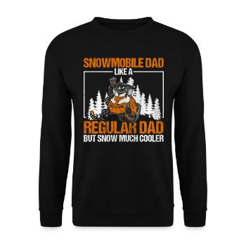 Snowmobile Dad Snow Much Cooler Motorschlitten - Unisex Pullover - Schwarz - Vorne - Alina (178cm) & Michal (187cm)